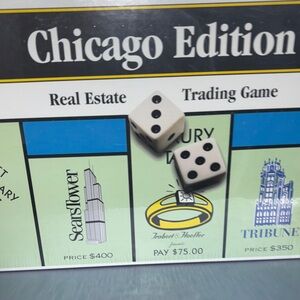 Chicago Edition Real Estate Board Game with Black and White Dice